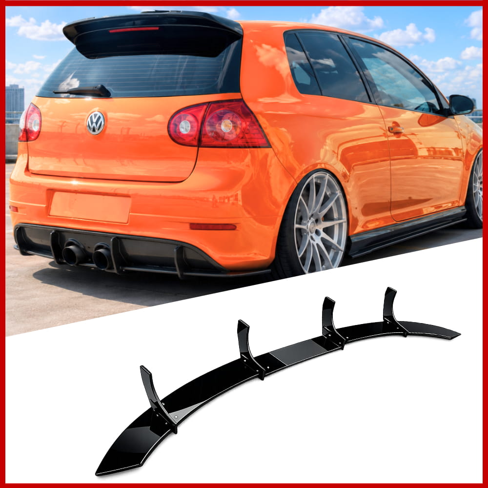 Rear Diffuser Fits Volkswagen Golf MK5 R32 Gloss Black ABS Plastic