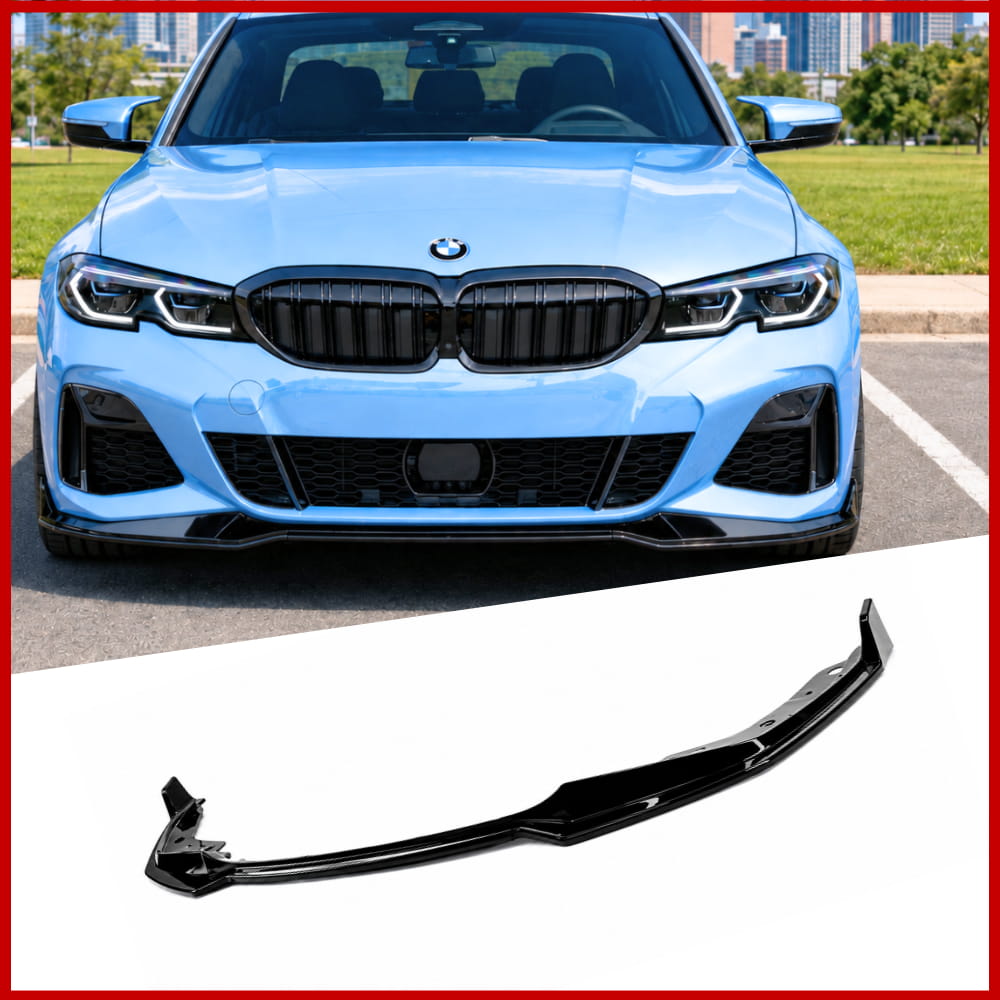 Front Lip Fits BMW 3 Series G20 G21 M Sport MP Style Gloss Black