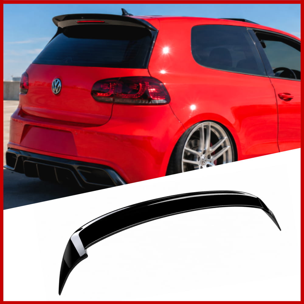 Rear Wing Spoiler Fits Volkswagen Golf MK6 GTI R Revosport Gloss Black