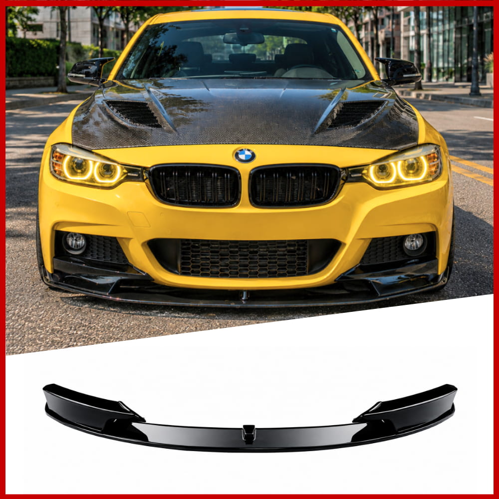 Front Lip Fits BMW 3 Series F30 F31 M Sport M Performance Gloss Black