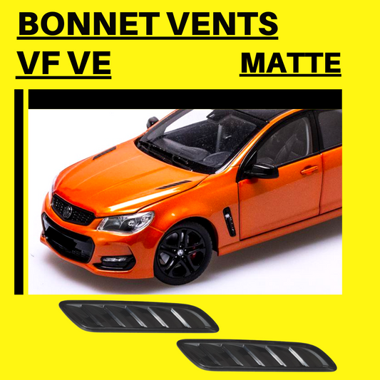 Holden Commodore VF VE Bonnet Vents MATTE Black Stick On