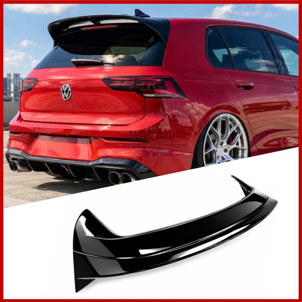Rear Roof Spoiler Fits Volkswagen Golf MK8 GTI R CS Style Gloss Black