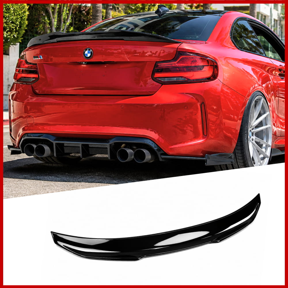 PSM Style Rear Boot Spoiler Fits BMW 2 Series F22 F87 M2 Gloss Black