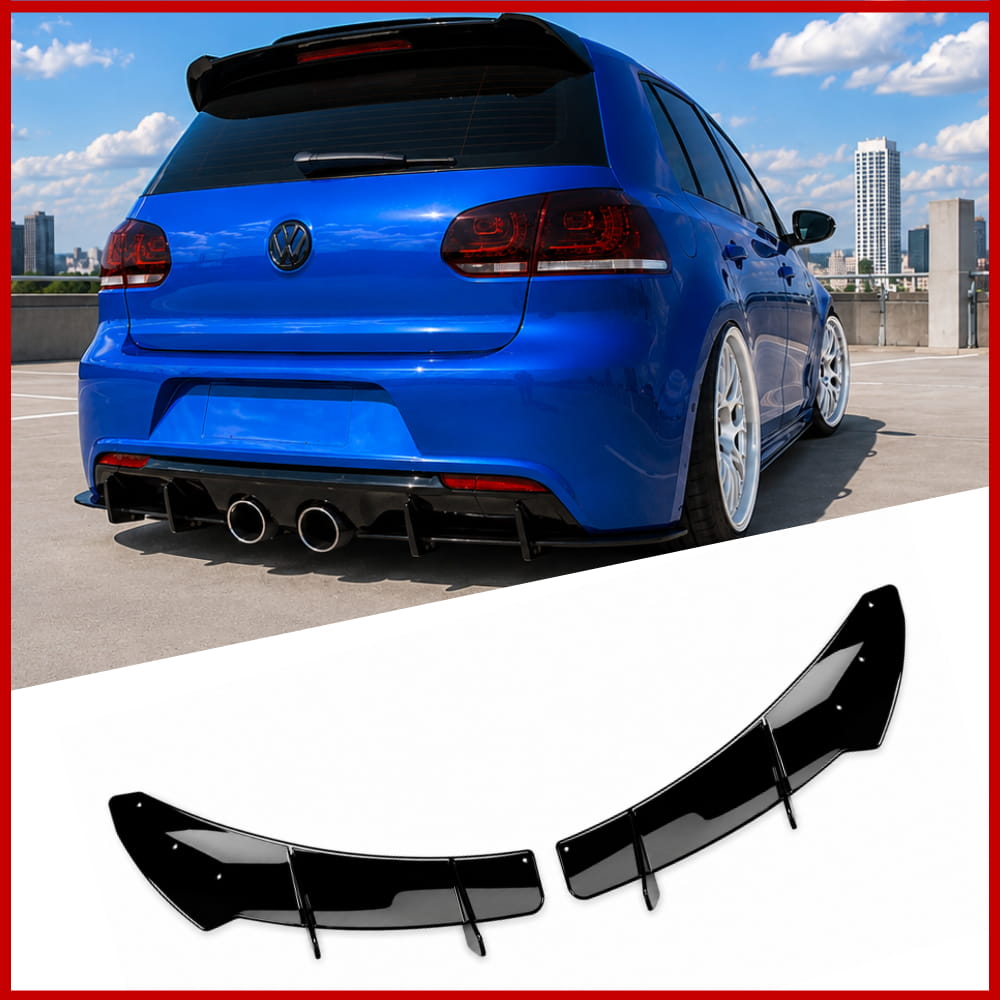 Rear Diffuser Fits Volkswagen Golf MK6 R Gloss Black