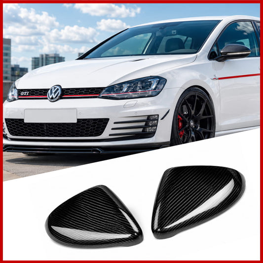 Carbon Fiber Mirror Caps Fits Volkswagen Golf MK7 MK7.5 GTI R
