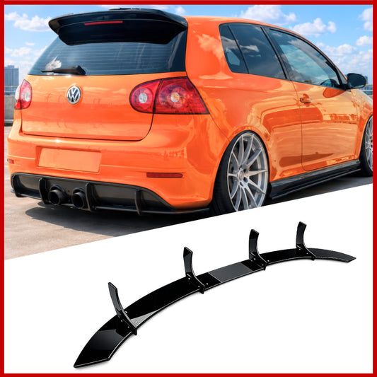 Rear Diffuser Fits Volkswagen Golf MK5 R32 Gloss Black ABS Plastic