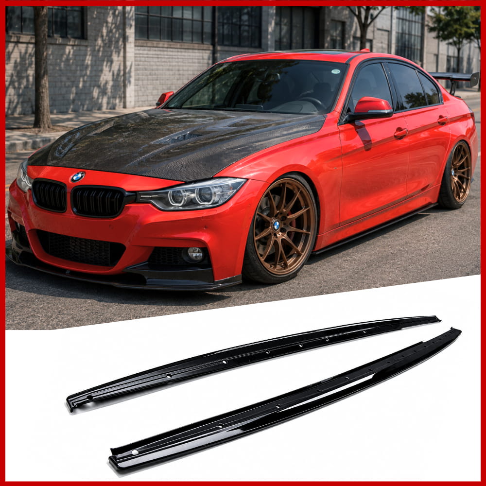 Side Skirt Extensions Fits BMW 3 Series F30 F31 M Sport Gloss Black