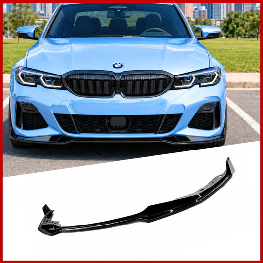 Front Lip Fits BMW 3 Series G20 G21 M Sport MP Style Gloss Black