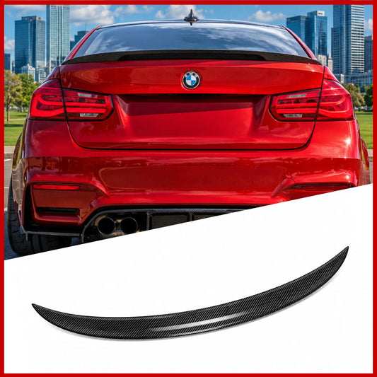 P Style Carbon Fiber Boot Spoiler Lip Fits BMW 3 Series F30 F80 M3