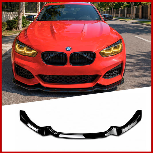 Front Lip Fits BMW 1 Series F20 LCI M Sport 3PC Splitter Gloss Black
