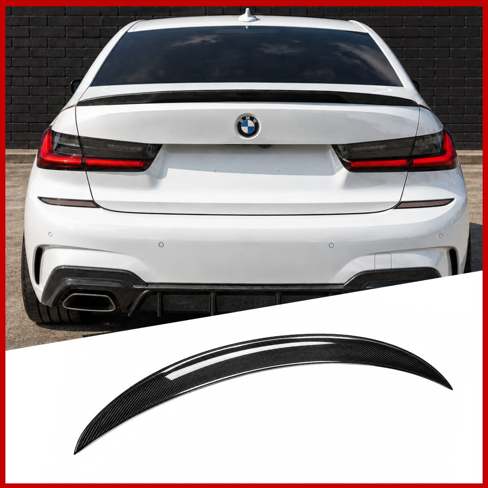 Boot Spoiler Fits BMW 3 Series G20 G80 M3 Performance P Carbon Fiber