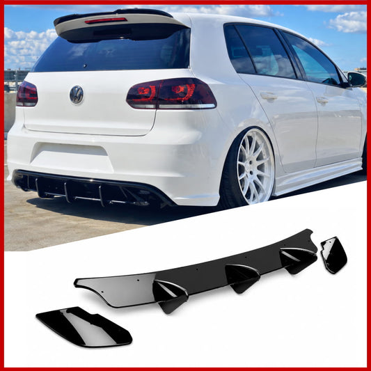 Rear Diffuser Fits Volkswagen Golf MK6 GTI Gloss Black