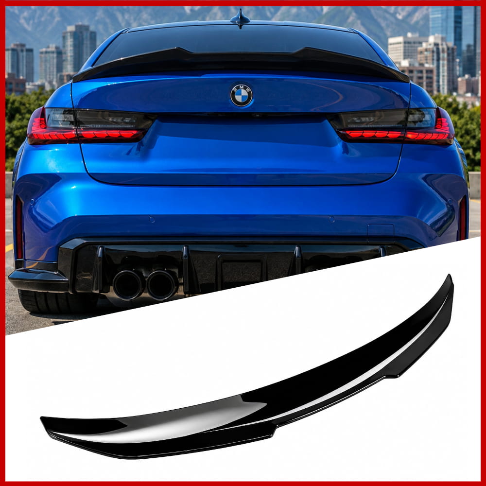 PSM Style Rear Boot Spoiler Fits BMW 3 Series G20 G80 M3 Gloss Black