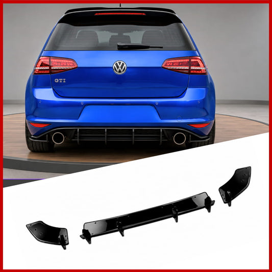 Rear Diffuser Fits Volkswagen Golf MK7 GTI Gloss Black