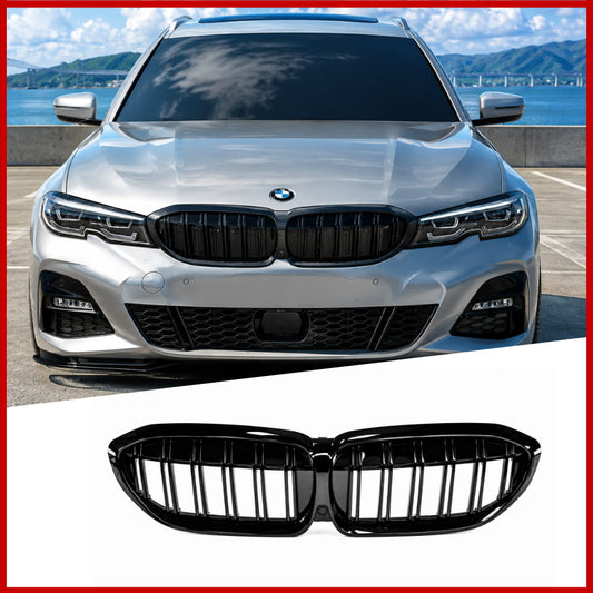Front Grille Fits BMW 3 Series G20 G21 Pre-LCI 2019-22 Gloss Black ABS