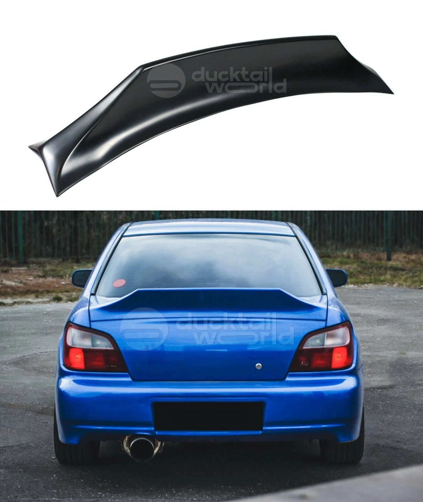 Ducktail V2 Boot Spoiler Fits Subaru Impreza GD WRX STI Sedan Black